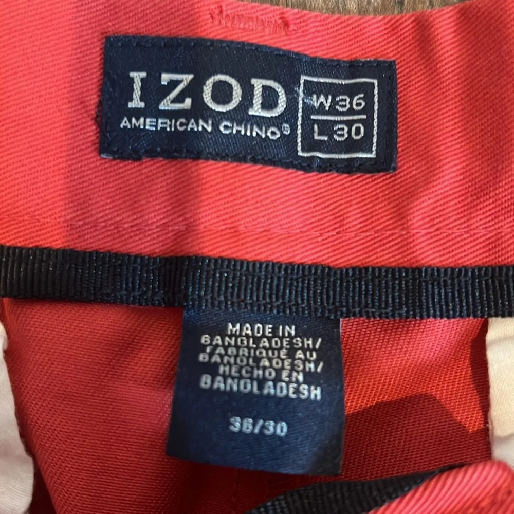 MENS IZOD PANTS 36 x 30 Red